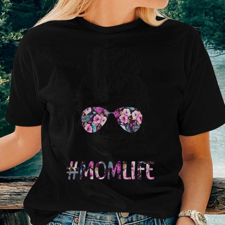 Mom Life Woman Skull And Sunglasses Women T-shirt Gifts for Her
