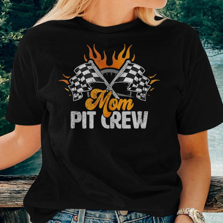 Mom Pit Crew Race Car Birthday Party Racing Family For Mom Women T-shirt Crewneck Gifts for Her