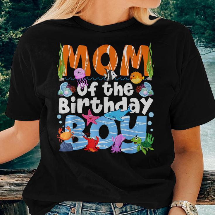 Mom Under Sea Birthday Party Boys Ocean Sea Animals Themed Women T-shirt Gifts for Her