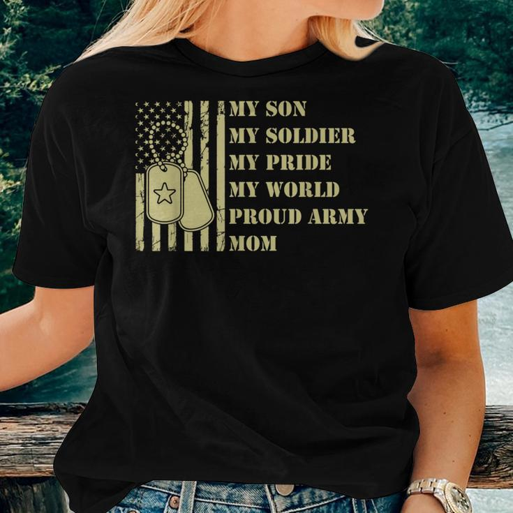 Mom My Son Soldier Pride World Proud Army Mother Women Women T-shirt Gifts for Her