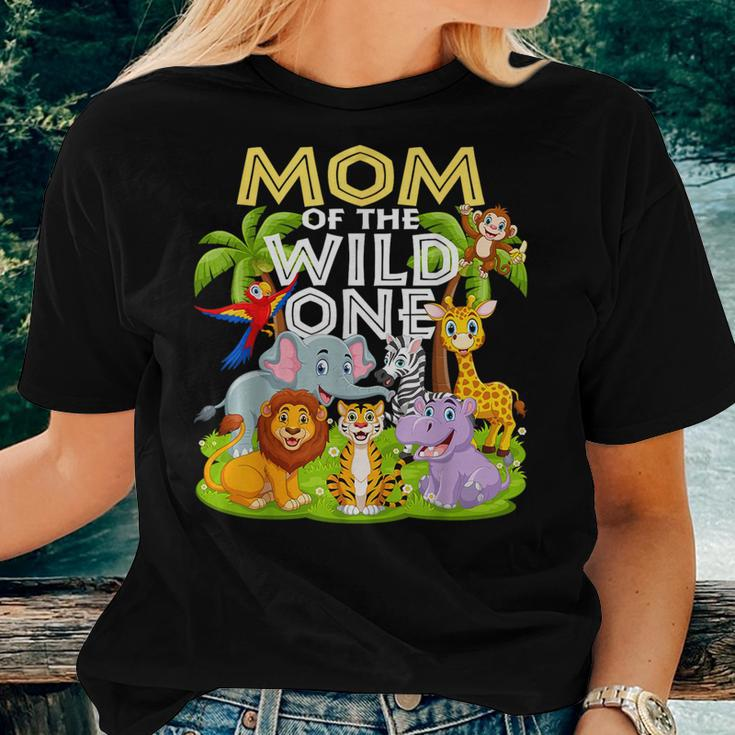 Mom Of The Wild One 1St Birthday Zoo Animal Safari Jungle Women T-shirt Gifts for Her