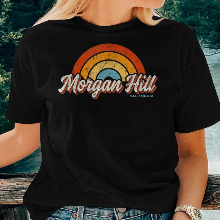 Morgan Hill California Ca Vintage Rainbow Retro 70S Women T-shirt Gifts for Her