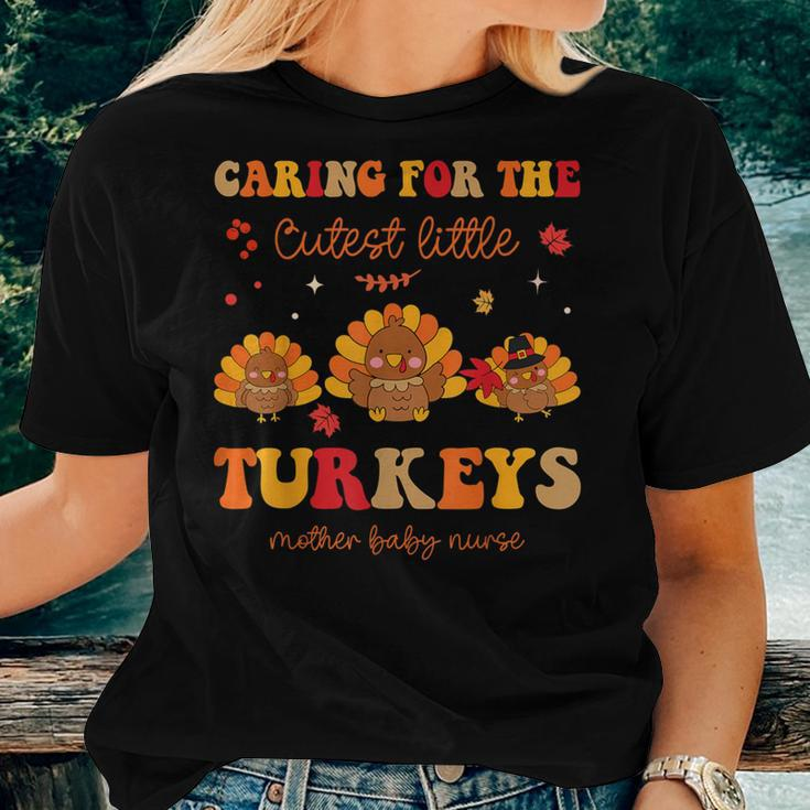 Mother Baby Nurse Thanksgiving The Caring Turkeys Nicu Nurse Women T-shirt Gifts for Her