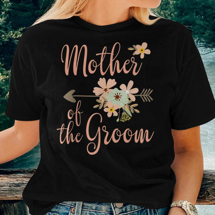 Mother Of The Groom Wedding Party Pretty Floral Women T-shirt Gifts for Her