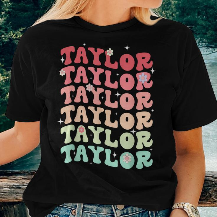 Name Taylor Girl Boy Retro Groovy 80'S 70'S Colourful Women T-shirt Gifts for Her