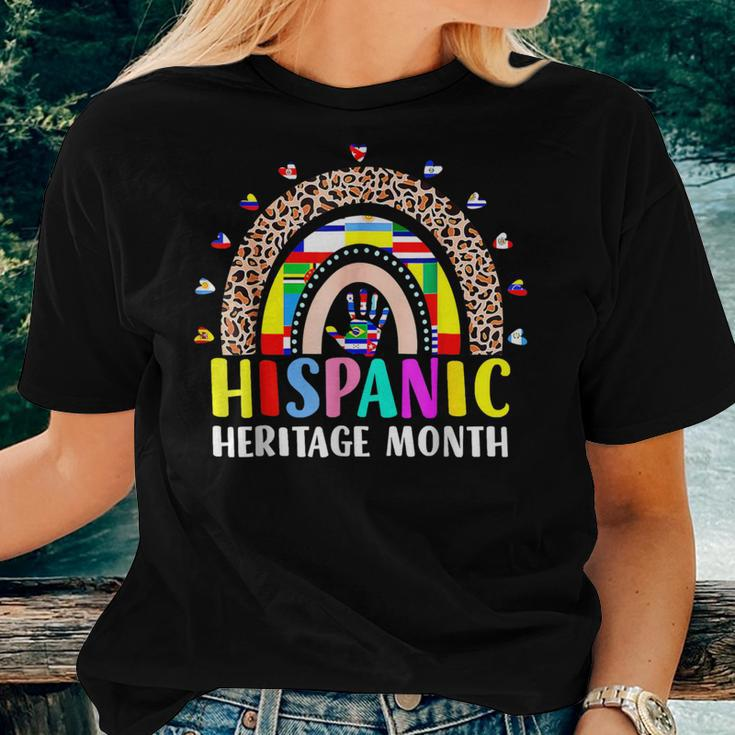 National Hispanic Heritage Month Rainbow All Countries Flags Women T-shirt Gifts for Her