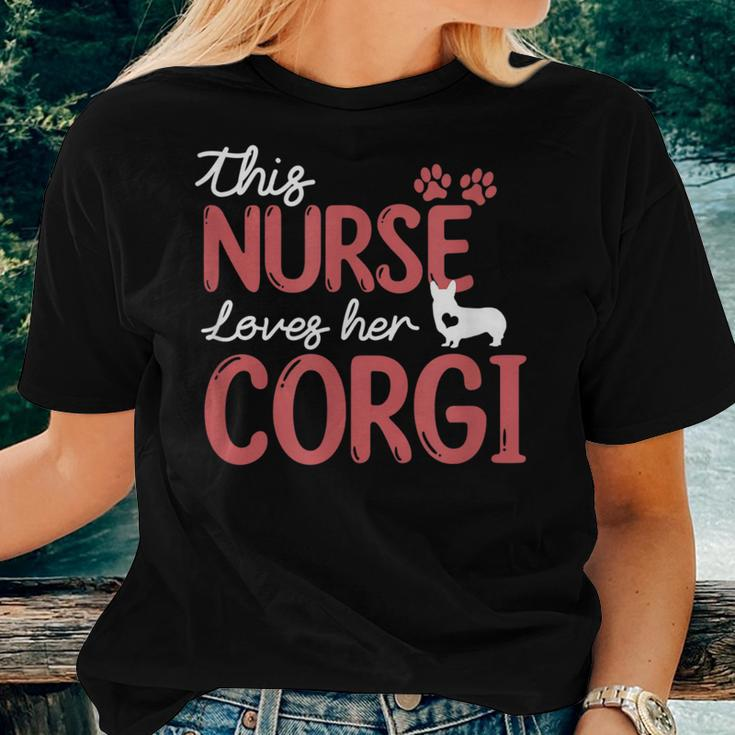 Nurse Loves Corgi Dog Pet Lovers For Mom Nurse Women T-shirt Gifts for Her