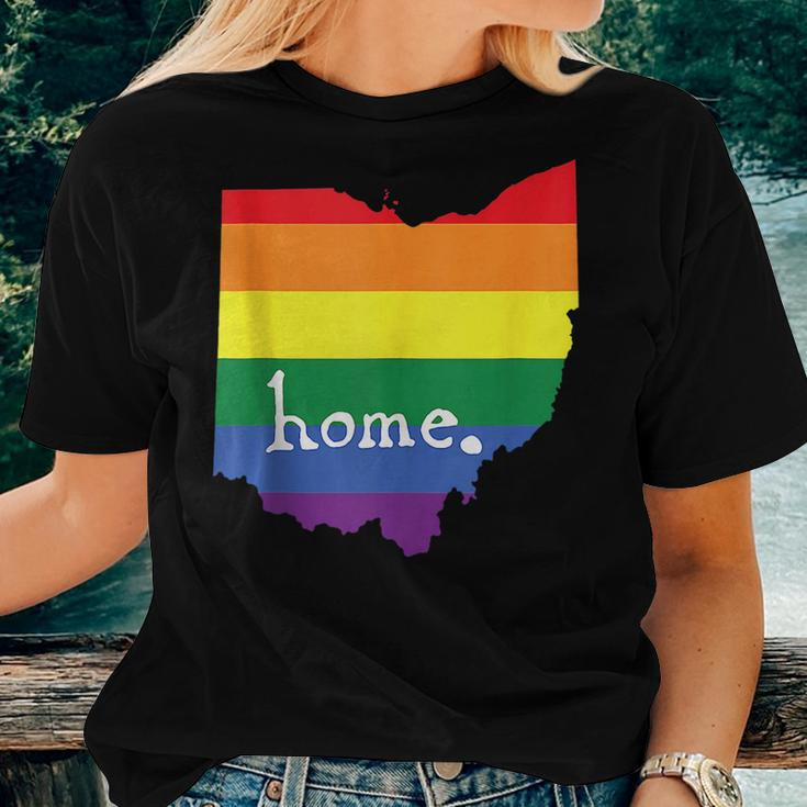 Ohio Gay Pride Lgbt Rainbow Home State Women T-shirt Gifts for Her