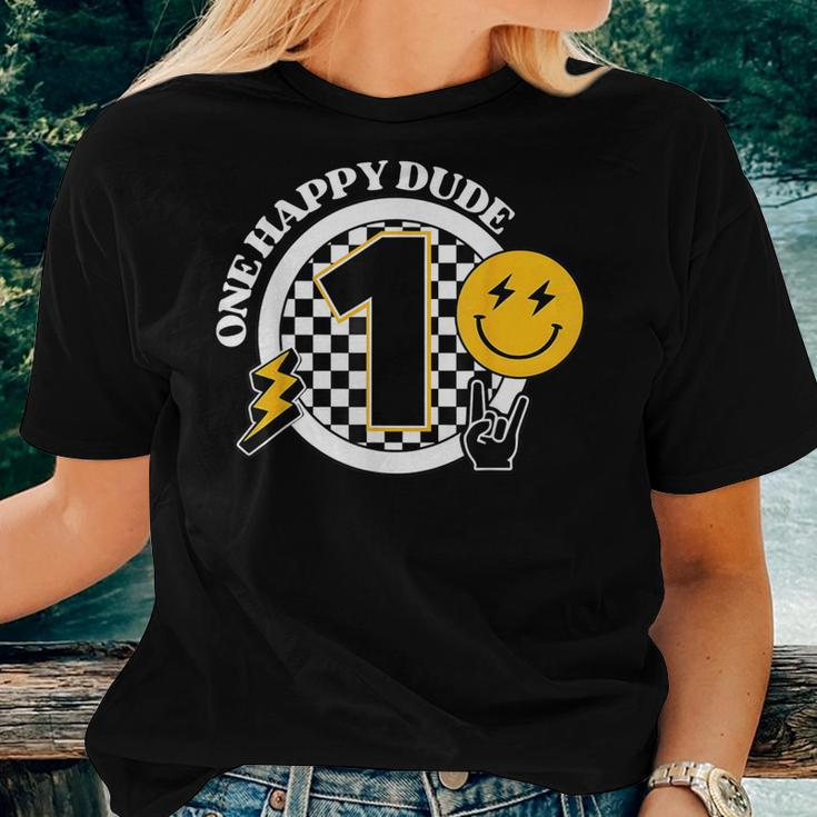 One Happy Dude 1St Birthday One Cool Dude Groovy 1 Year Old Women T-shirt Gifts for Her