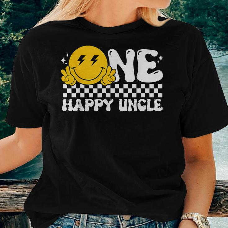 One Happy Dude Uncle Groovy 1St Birthday Family Matching Women T-shirt Gifts for Her