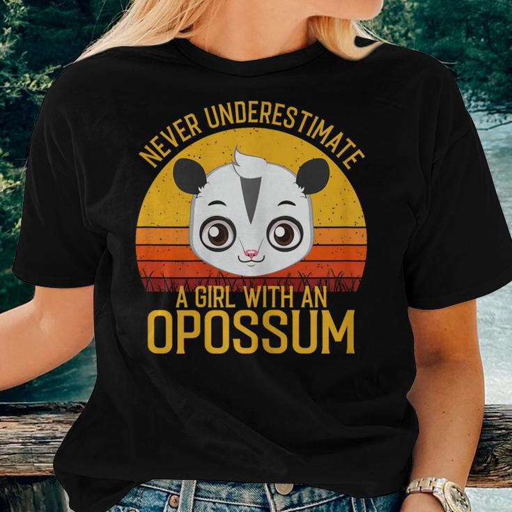 Opossum Never Underestimate A Girl With A Opossum Women T-shirt Gifts for Her