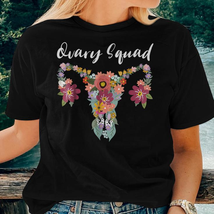 Ovary Squad Floral Ovary Uterus Womens Rights Feminist Women T-shirt Gifts for Her