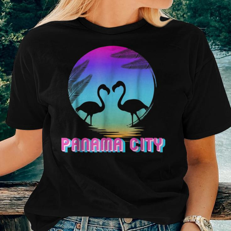 Panama City Flamingo Silhouette Group Vacation Women T-shirt Gifts for Her