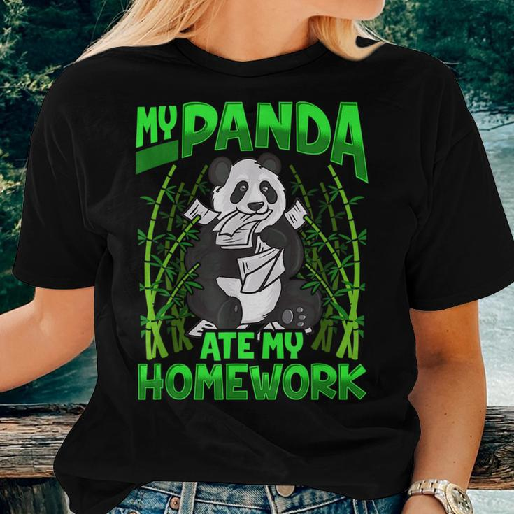 Panda Lovers s My Panda Ate My Homework Women T-shirt Gifts for Her
