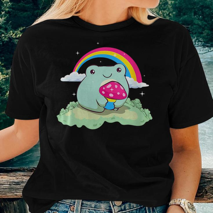 Pansexual Pride Pan Flag Cute Frog Mushroom Subtle Lgbtq Women T-shirt Gifts for Her