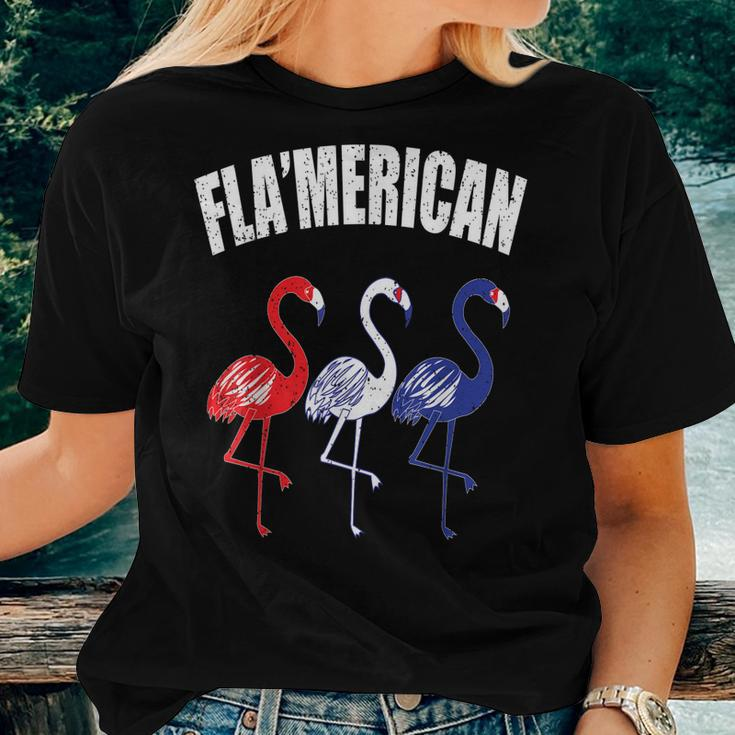 Patriotic Flamingo Red White Blue July 4Th Independence Day Women T-shirt Gifts for Her