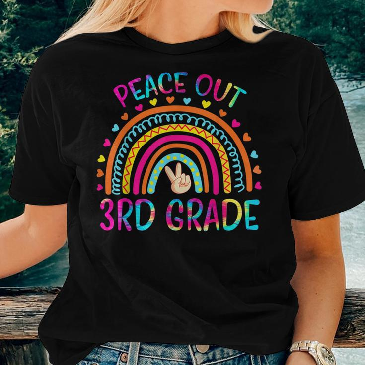 Peace Out 3Rd Grade Rainbow Last Day Of School Tie Dye Women T-shirt Gifts for Her