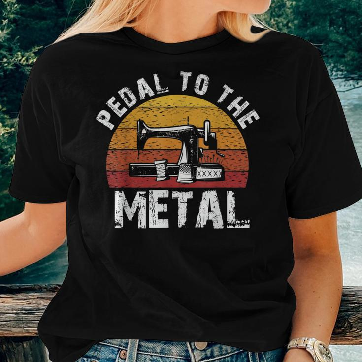 Pedal To The Metal Sewing Machine Quilting Vintage Women T-shirt Gifts for Her