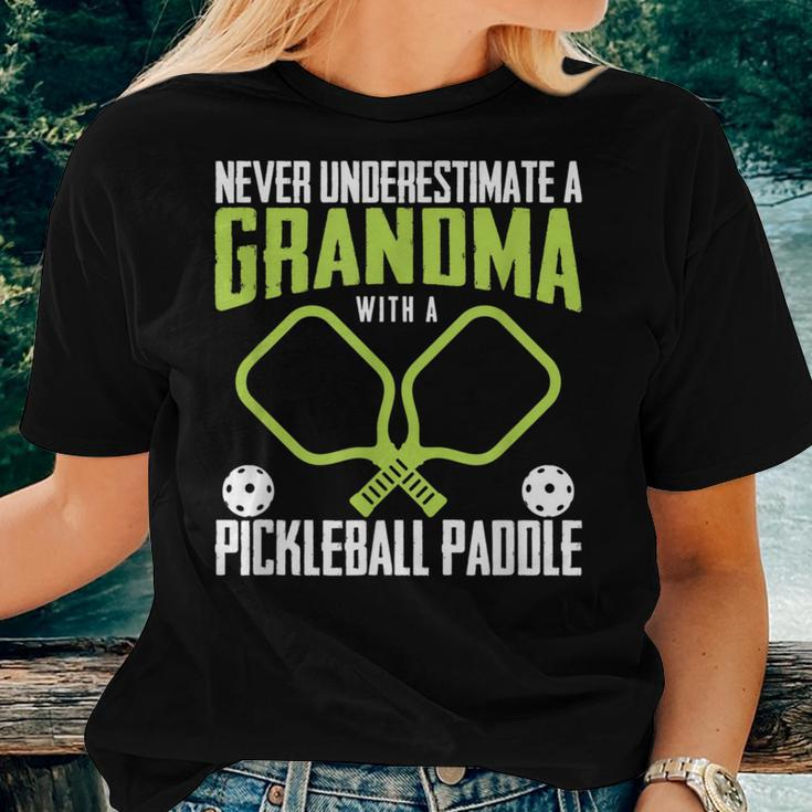 Pickleball Grandma Never Underestimate Paddles Women T-shirt Gifts for Her