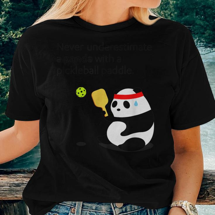 Pickleball Never Underestimate A Panda Women T-shirt Gifts for Her