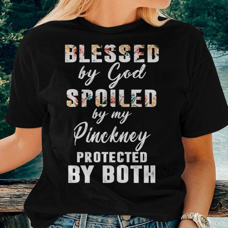 Pinckney Name Gift Blessed By God Spoiled By My Pinckney Women T-shirt Gifts for Her