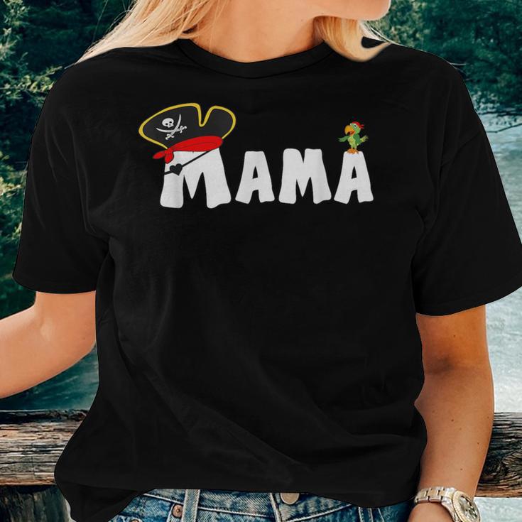 Pirate Mama Grandma Skull Pirate's Hat Crossbones Women T-shirt | Mazezy