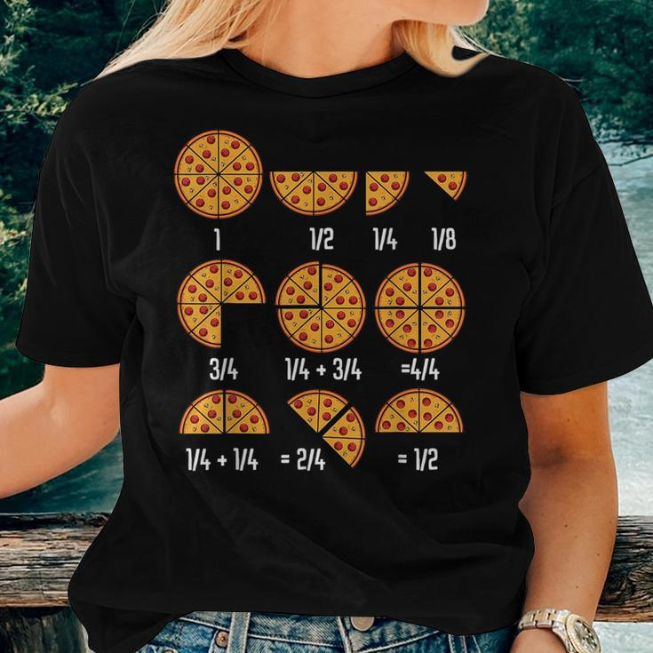 Pizza Math Fraction Italian Cuisine Food Sarcastic Humor Women T-shirt Gifts for Her