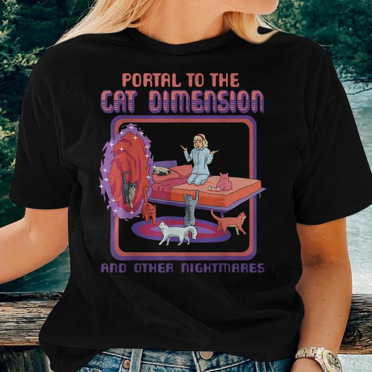 Portal To The Cat Dimension Funny Cat Kitten Lover Men Women Women T-shirt Gifts for Her