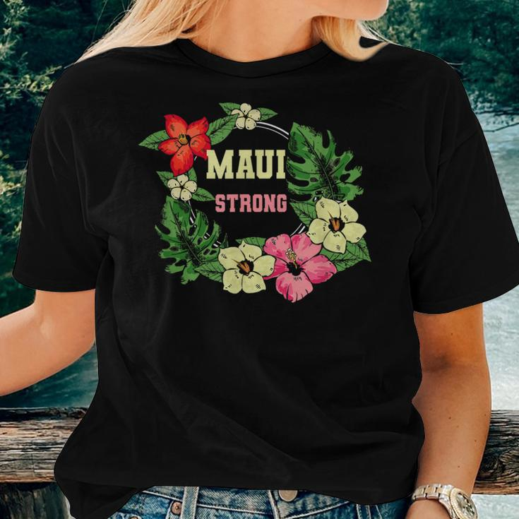 Pray For Maui Hawaii Strong Lahaina Hawaiian Floral Women T-shirt Gifts for Her