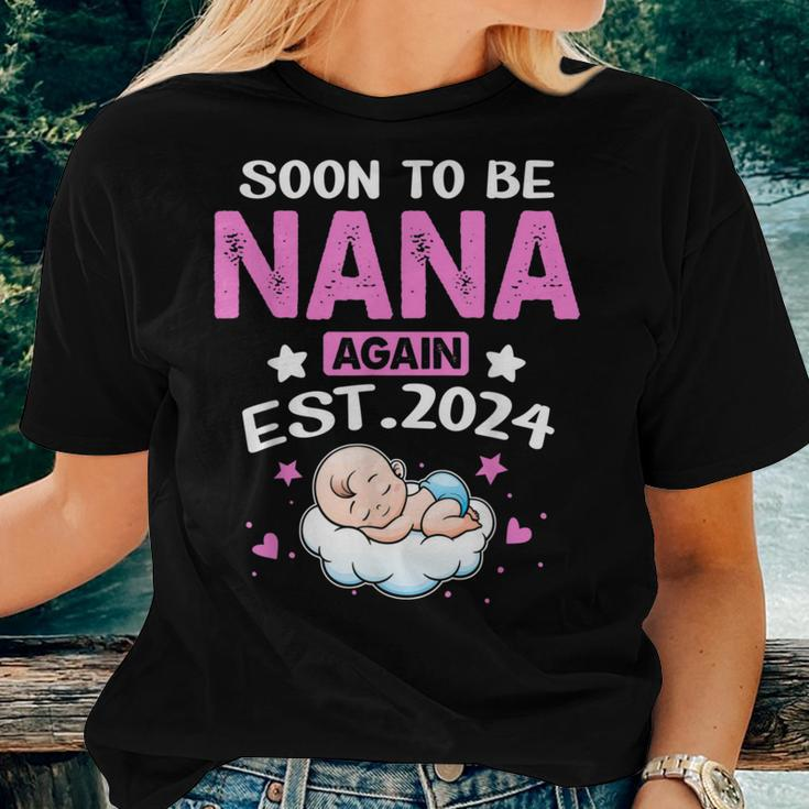 Pregnancy Announcement Soon To Be Nana Again 2024 Women T-shirt Gifts for Her
