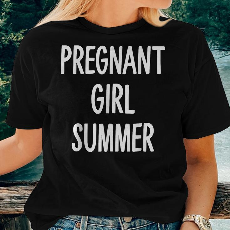 Pregnant Girl Summer Baby Announcement For New Mom Women T-shirt Gifts for Her