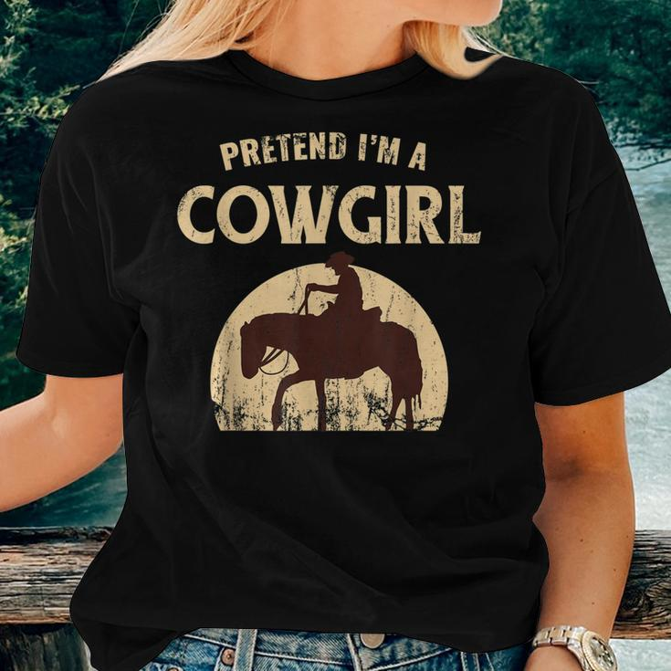 Pretend Im A Cowgirl Halloween Party Costume Women T-shirt Gifts for Her