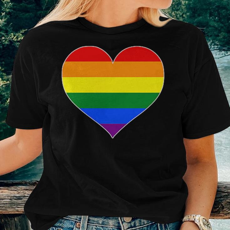 Pride Heart Novelty Pride Rainbow Heart Women T-shirt Gifts for Her