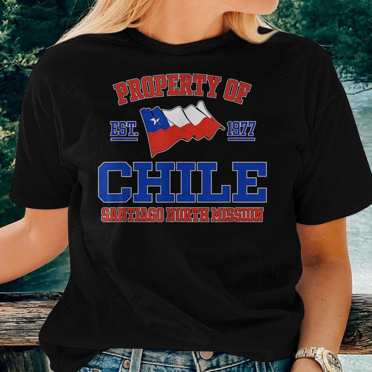 Property Of Chile Santiago North Mission Established 1977 Chile Women T-shirt Gifts for Her