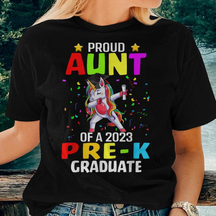 Proud Aunt Of A Class Of 2023 Prek Graduate Unicorn Women T-shirt Gifts for Her
