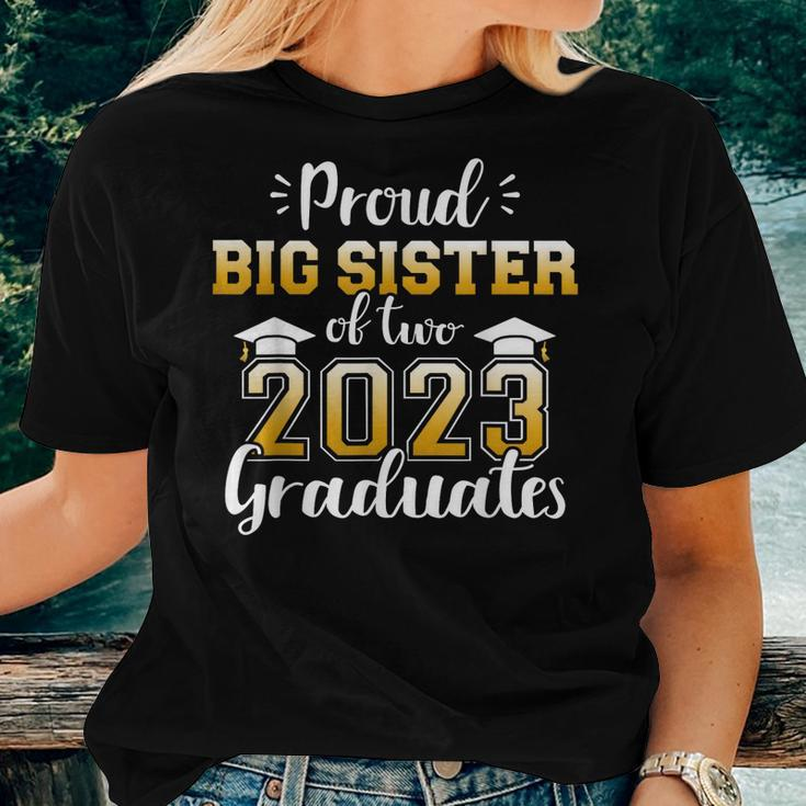 Proud Big Sister Two Class 2023 Graduates Senior Graduation Women T-shirt Gifts for Her