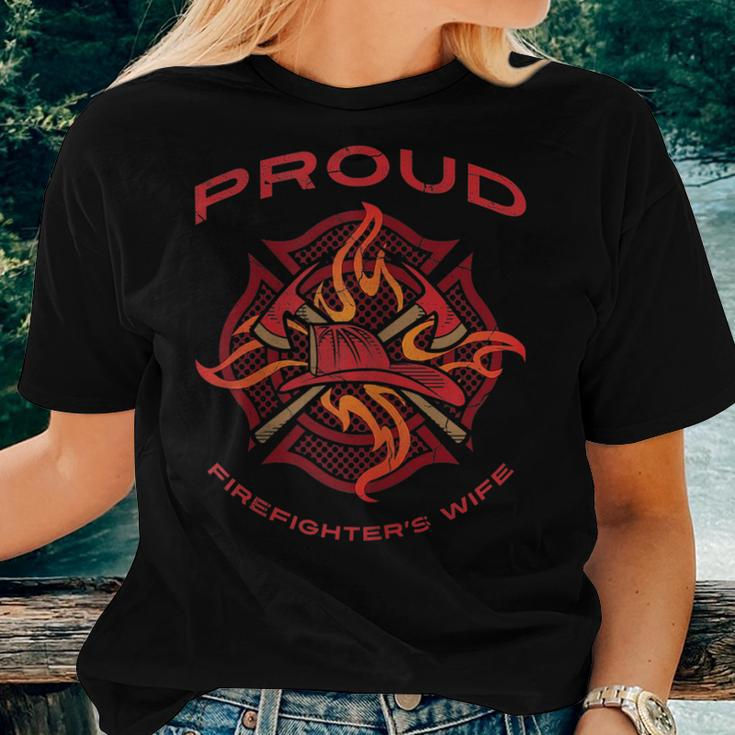 Proud Firefighters Wife Firefighting Medic Pride Women T-shirt Gifts for Her
