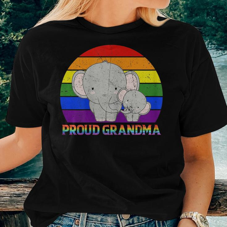 Proud Grandma Elephant Proud Mom Lgbt Gay Pride Women T-shirt Crewneck Gifts for Her