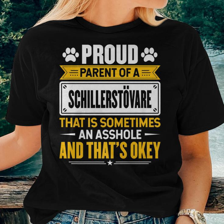 Proud Parent Of A Schillerstövare Dog Owner Mom & Dad Women T-shirt Gifts for Her