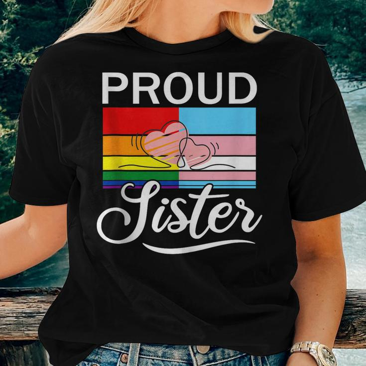 Proud Trans Sister Flag Lgbt Transgender Gay Pride Women T-shirt Gifts for Her