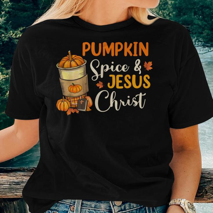 Pumpkin Spice And Jesus Christ Coffee Lovers Women T-shirt Gifts for Her