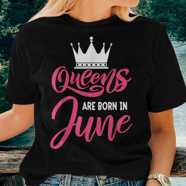 Queen Are Born In June Happy Birthday Women Queen Crown Women T-shirt Gifts for Her