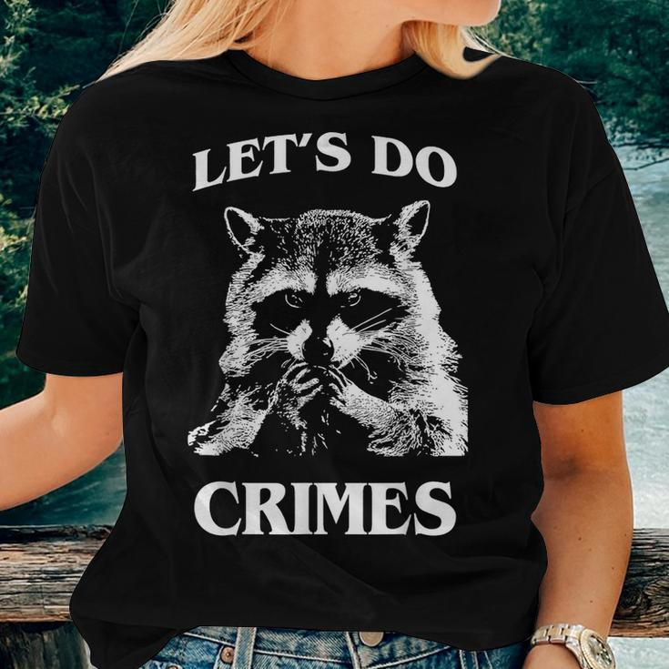 Raccoon Lets Do Crimes Trashed Racoon Panda Lovers Women T-shirt Gifts for Her