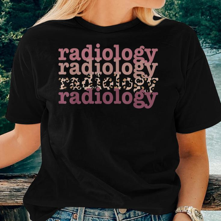 Radiology Leopard Technician Xray Tech Boho Nurse Men Women Women T-shirt Crewneck Short Sleeve Graphic Gifts for Her