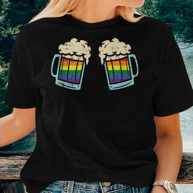 Rainbow Beer Bra Lesbian Gay Pride Ally Lgbtq Women Women T-shirt Gifts for Her