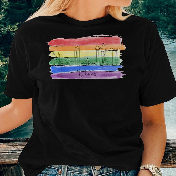 Rainbow Flag Lgbtqia Pride Month 2023 Dallas Gay Pride Women T-shirt Gifts for Her