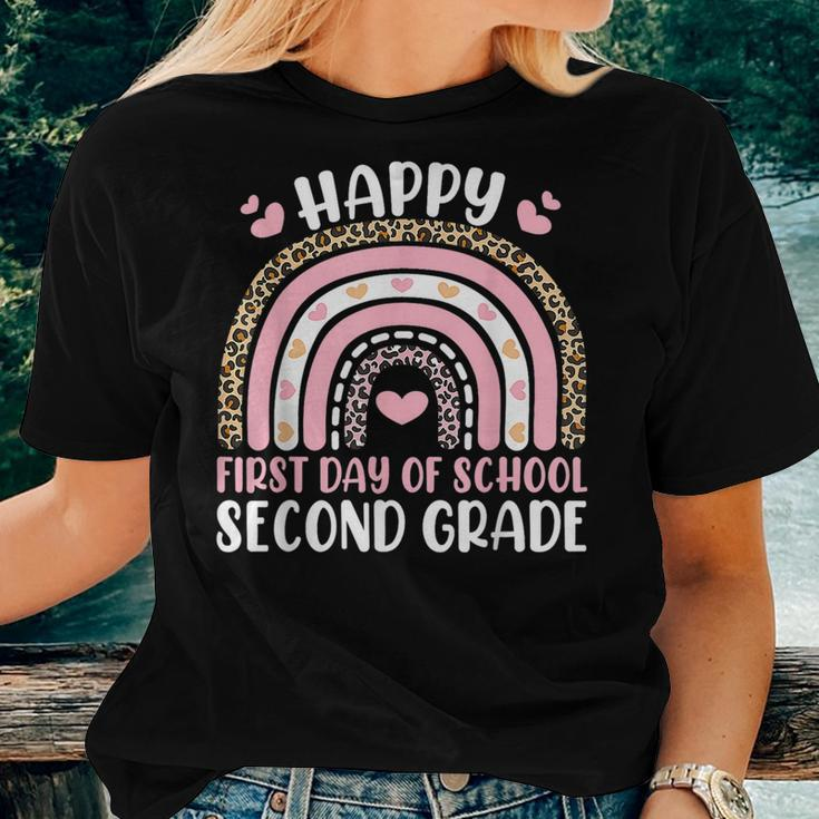 Rainbow Happy First Day Of School Second Grade Teacher Women T-shirt Gifts for Her