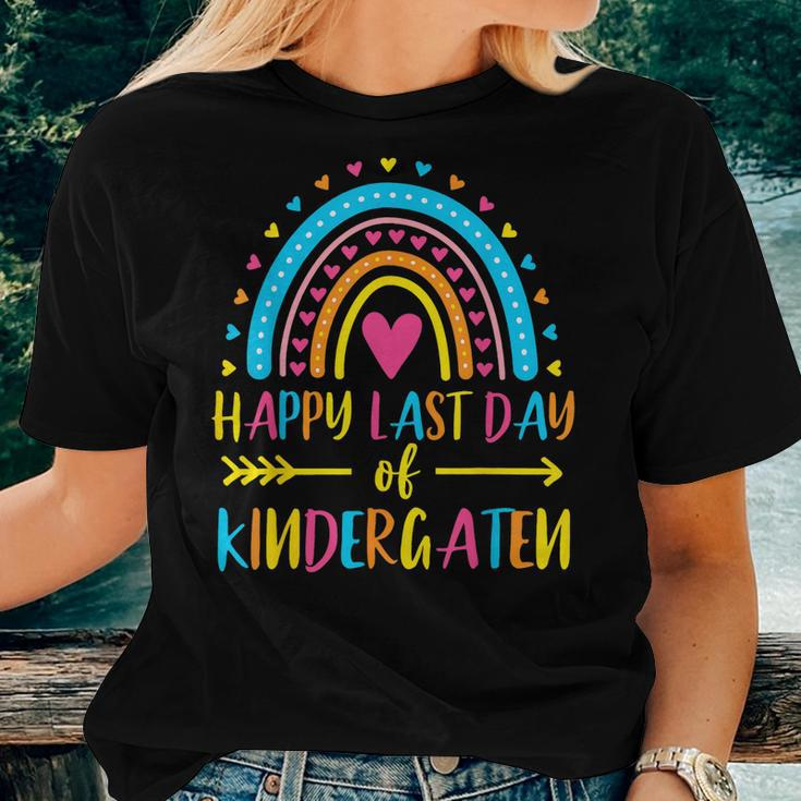 Rainbow Happy Last Day Of Kindergarten School Teacher Girls Women T-shirt Gifts for Her
