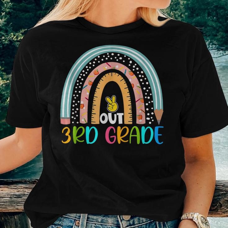 Rainbow Peace Out 3Rd Grade Happy Last Day Of School Women T-shirt Gifts for Her
