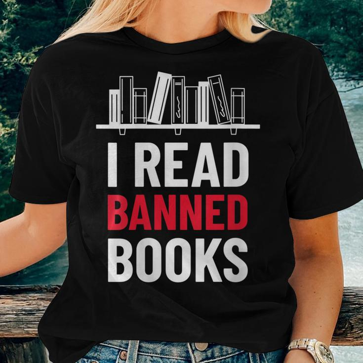 I Read Banned Books Banned Books Week Librarian Bibliofile Women T-shirt Gifts for Her